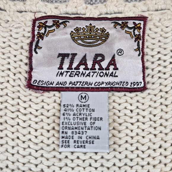 Vintage 90's Tiara International Christmas Sweater Vest Women's M Embroidered - Picture 3 of 12